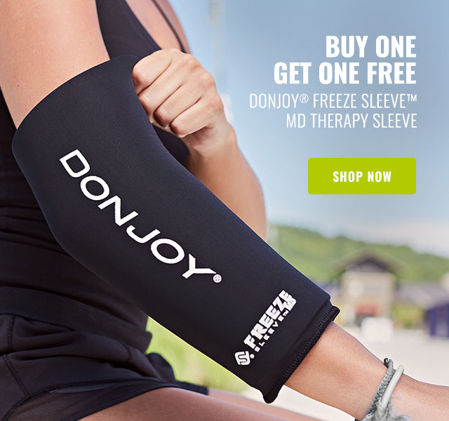 Buy One Get One Free - DONJOY® FREEZE SLEEVE™ MD THERAPY SLEEVE on athletes elbow